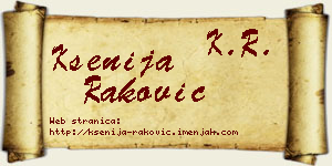 Ksenija Raković vizit kartica